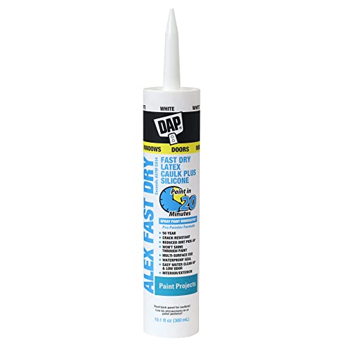 DAP Alex Fast Dry Acrylic Latex Caulk Plus Silicone, White, 10.1 Oz (7079818425) - Image 1