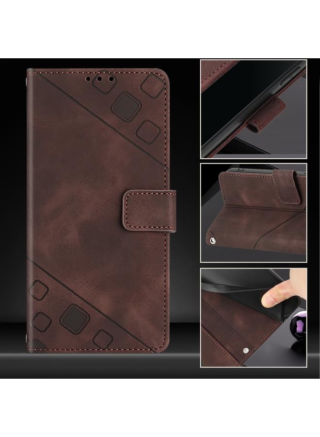 اس-توب جراب لهاتف Samsung Galaxy M15/F15 5G، جراب هاتف جلدي منقوش بملمس الجلد العالمي - Image 5