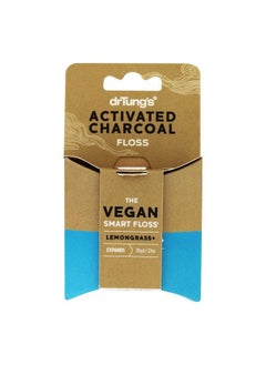 drTung's Vegan Activated Charcoal Floss Natural Floss Ptfe & Pfas Free Floss Gentle On Gums Expands & Stretches Bpa Free Floss Natural Dental Floss Lemongrass Flavor (Pack Of 2)  - Image 1