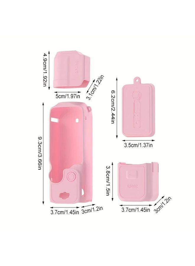 Pink Soft Silicone Protective Case for Osmo Pocket 3 Creator Combo Lightweight Screen Protector Handle Grip - Image 2
