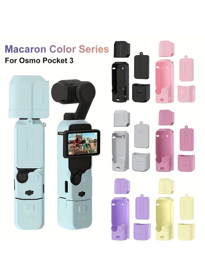 Pink Soft Silicone Protective Case for Osmo Pocket 3 Creator Combo Lightweight Screen Protector Handle Grip - Image 1