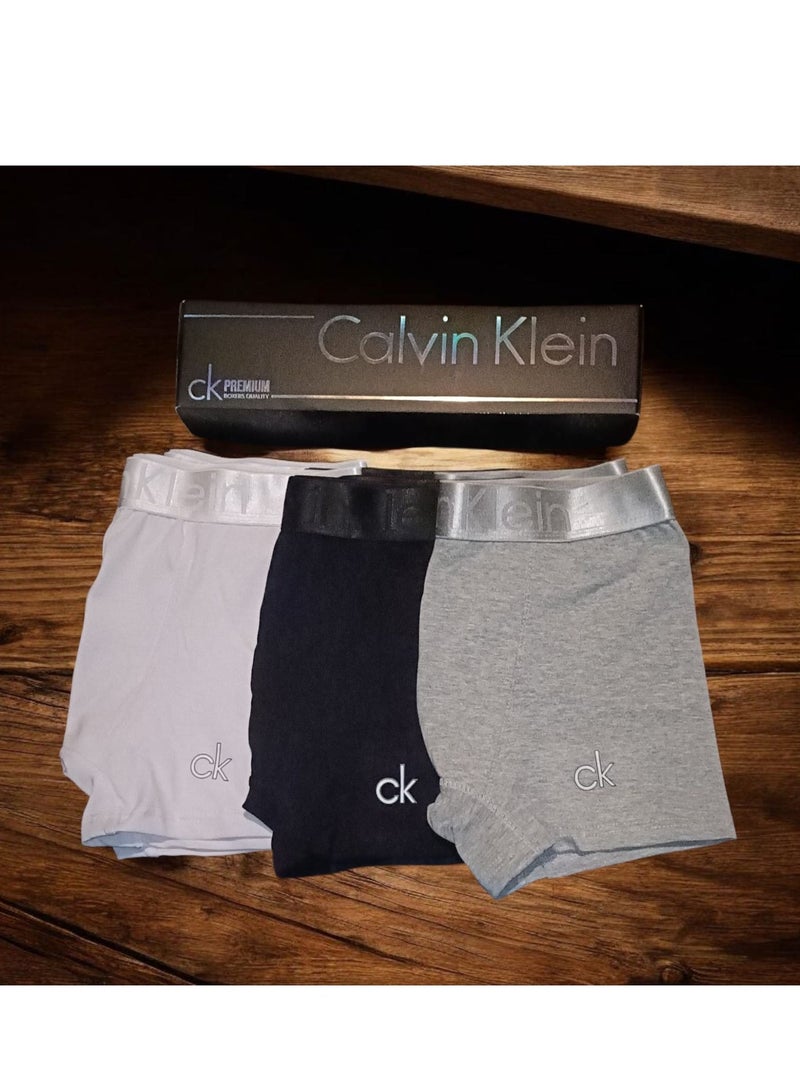 كالفن كلاين بيرفورمانس مجموعة بوكسر رجالي ملابس داخلية قطنية - (عبوة من 3 قطع) - مقاس ميديم - Image 1