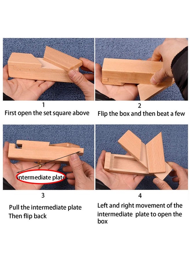 Ahyuan - Brain Teaser Secret Opening Puzzle Box Handmade 3D Brain Teaser Puzzle Magic Wooden Mysterious Box Gift Box Cube Game Box Iq Toys By Ahyuan (1Pack) - Image 1