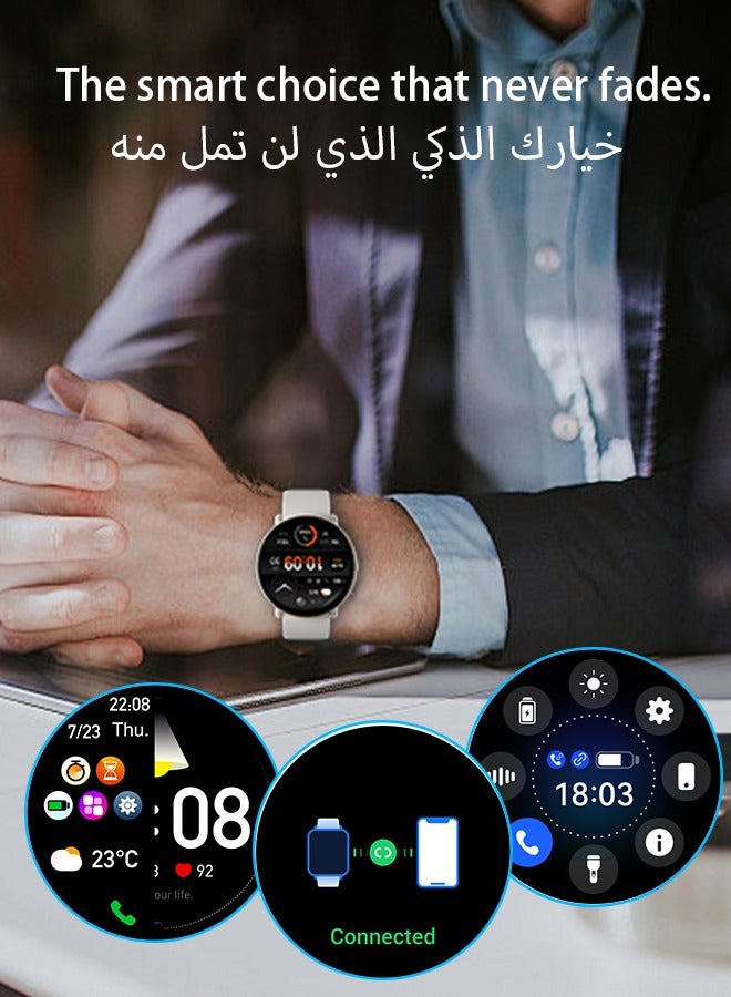 WAPIK Korean Brand Y6 Business Smartwatch Waterproof Fitness Watch Bluetooth Calling Compatible with Android & iOS Heart Rate Monitoring - Silver