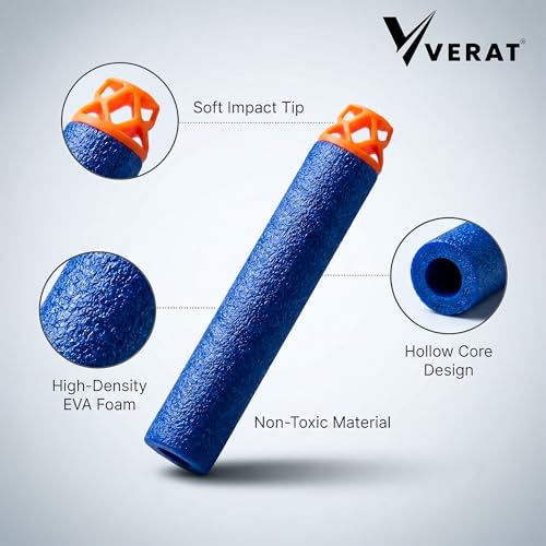 Verat Foam Bullet Dart Bullets for Strike Elite Guns Darts for N-Strike Elite Series Blasters Soft Refill/Nerf Bullets/Nerf Gun Ammo/Foam Blaster (Multicoloured, 50 Pcs) - Image 3