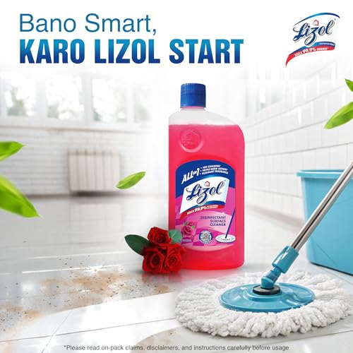 Lizol Disinfectant Surface & Floor Cleaner Liquid, Floral - 625 ml (Pack of 2) | Suitable for All Floor Cleaner Mops | Kills 99.9% Germs| India's #1 Floor Cleaner - Image 2