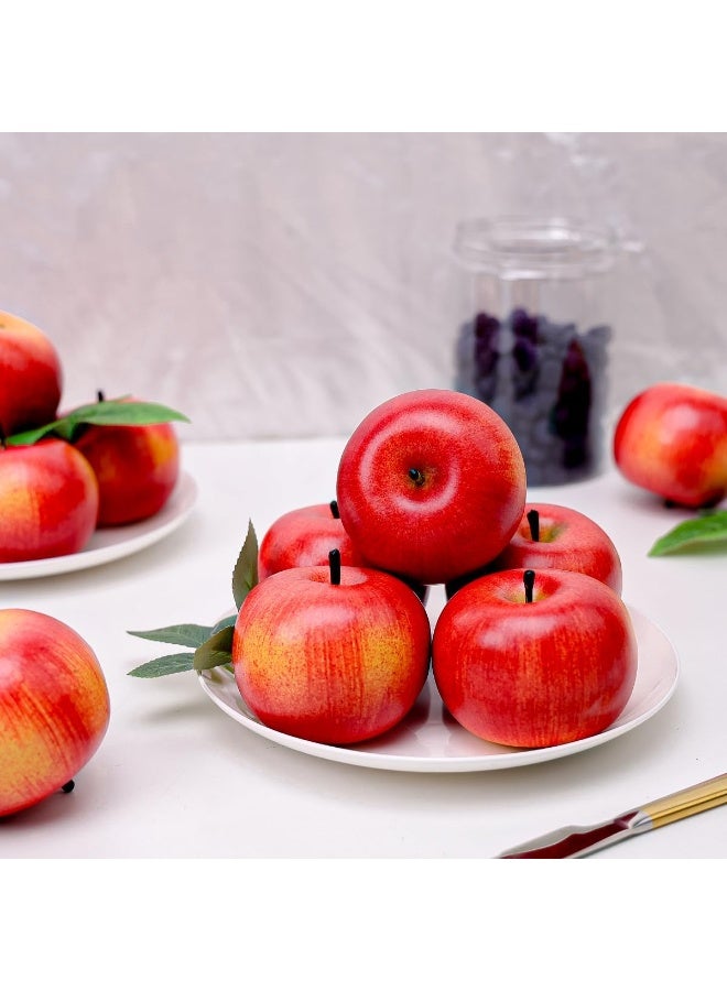 LATIFA 6 Pcs Lifelike Artificial Red Apples, 3.1 inch (8 cm) Faux Fruit Home Decoration - Image 1