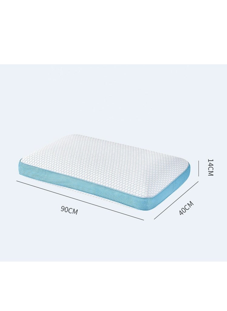 Double-Side Memory Foam Pillow Cervical Neck Pillow for Side Sleeper Medium Firm Soft Two-Sided Ergonomic Relieving neck pain 3D Ice Pillow Breathable Mesh Pillow for Back Stomach Sleeping