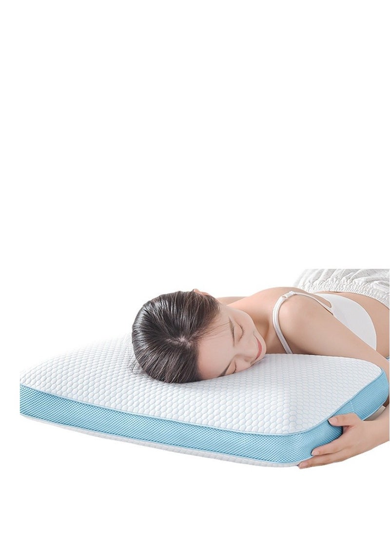 Double-Side Memory Foam Pillow Cervical Neck Pillow for Side Sleeper Medium Firm Soft Two-Sided Ergonomic Relieving neck pain 3D Ice Pillow Breathable Mesh Pillow for Back Stomach Sleeping
