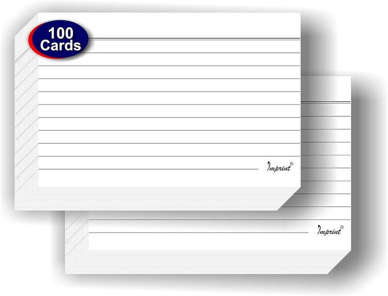 IMPRINT'S Ruled Flash Cards/Index Cards,White Card Stock,4" x 6" Inches, 100 Cards in This Pack - Image 4