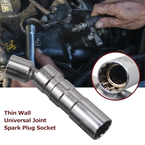 UTMALL 2pcs 12pt Magnetic Thin Wall Universal Joint Spark Plug Socket Removal Installer Tool 14mm 16mm - Image 5