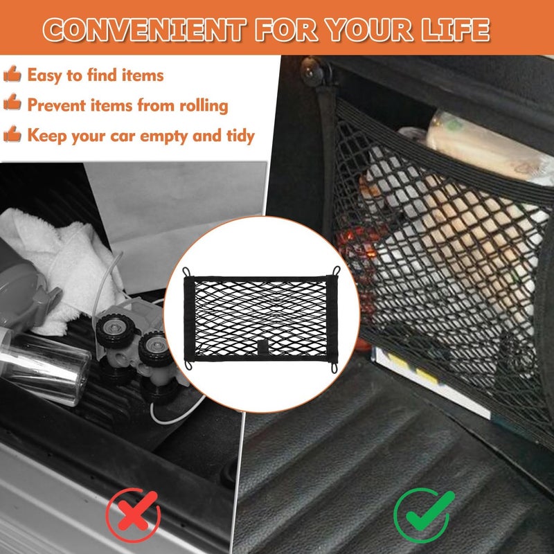 JAMHER Universal Car Boot Storage Net with Screws and Hooks - 45 x 25 cm (2 Pieces) - Image 5