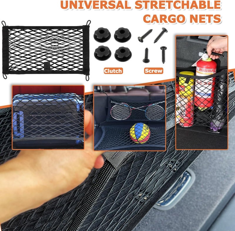 JAMHER Universal Car Boot Storage Net with Screws and Hooks - 45 x 25 cm (2 Pieces) - Image 4