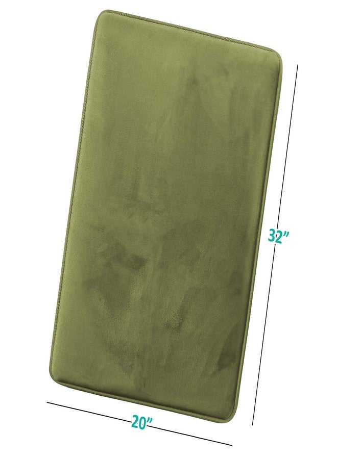 Clara Clark Bathroom Rugs, Ultra Soft Plush Bath Mat for Bathroom, Non-Slip, Velvet Memory Foam Bath Rugs, 20 x 32, Solid Sage Green - Image 3