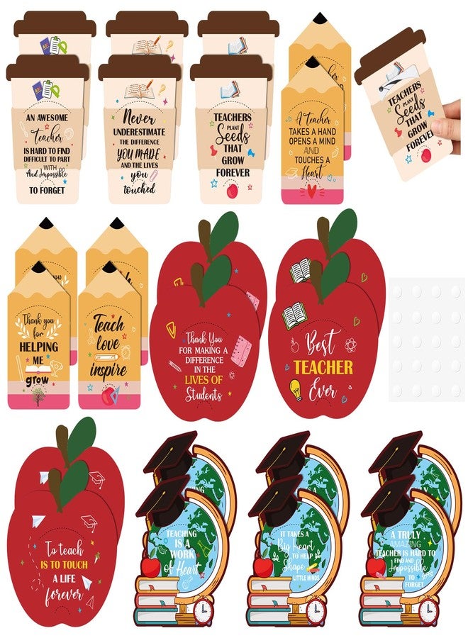 ReliThick 24 Pack Teacher Appreciation Gift Card Holders Bulk Graduation Gift Card Holders Best Teacher Ever End of The Year Appreciation Gifts for Graduation Party - Image 1