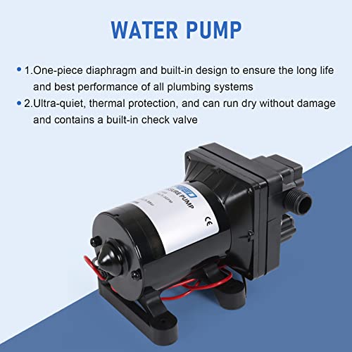 DICMIC 3.0 GPM 12V 55 PSI Revolution Water Pump Compatible with Camper, RV, Shower, Sprayer Replace# 4008-101-A65, 4008-101-E65 - Image 2