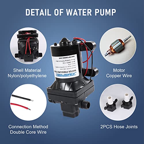 DICMIC 3.0 GPM 12V 55 PSI Revolution Water Pump Compatible with Camper, RV, Shower, Sprayer Replace# 4008-101-A65, 4008-101-E65 - Image 5