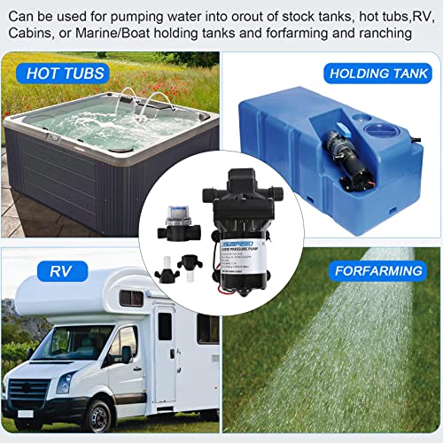 DICMIC 3.0 GPM 12V 55 PSI Revolution Water Pump Compatible with Camper, RV, Shower, Sprayer Replace# 4008-101-A65, 4008-101-E65 - Image 4