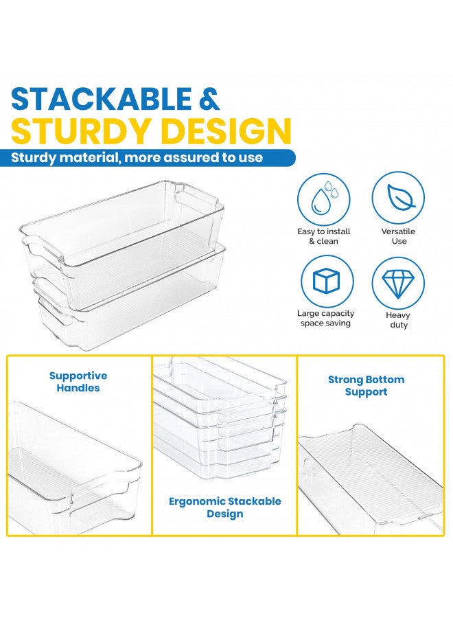Utopia Home - Fridge Organizer Bins - Set of 8 Refrigerator Organizing Bins - Pantry Organizers and Storage - Stackable Clear Storage Bins For Home & Kitchen Pantry Organization and Storage - Image 1