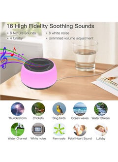 LENND Sound Machine with Night Light.White Noise Machine for Sleeping Adults.White Noise Maker for Bedroom Home  - Image 5
