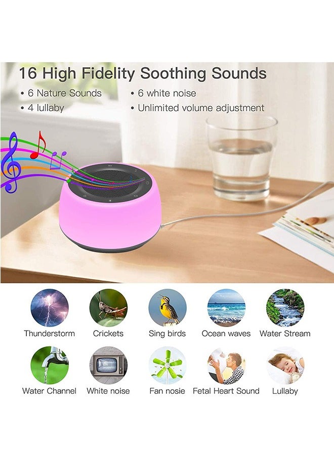 LENND Sound Machine with Night Light.White Noise Machine for Sleeping Adults.White Noise Maker for Bedroom Home  - Image 5