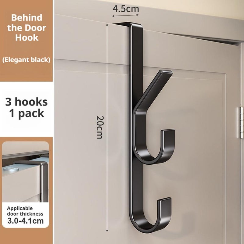 Vertical door-mounted coat hooks, carbon steel hooks, no drilling required, wall-mounted coat rack, strong and traceless, bedroom storage. - Image 5