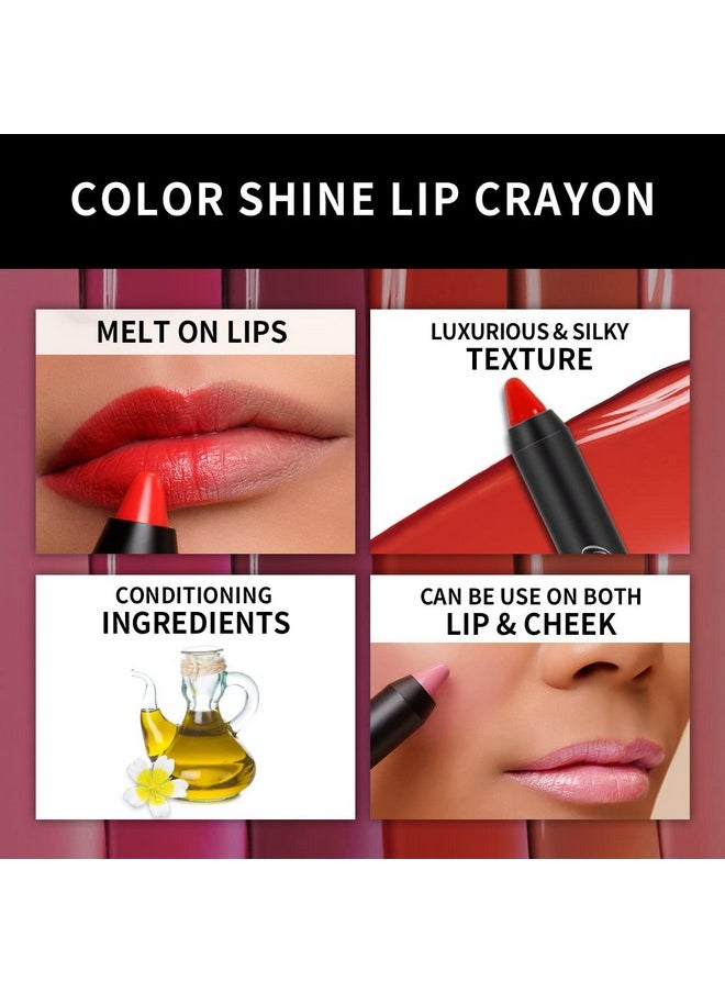 Oulac Coral Red Lipstick - Moisturising Lipstick Tinted Lip Balm For Dry Lips | Vibrant Bright Red Lip Crayon & Blush - Lip Colour And Cheeks Makeup | 2.48G, Bloom Bloom (03)  - Image 3