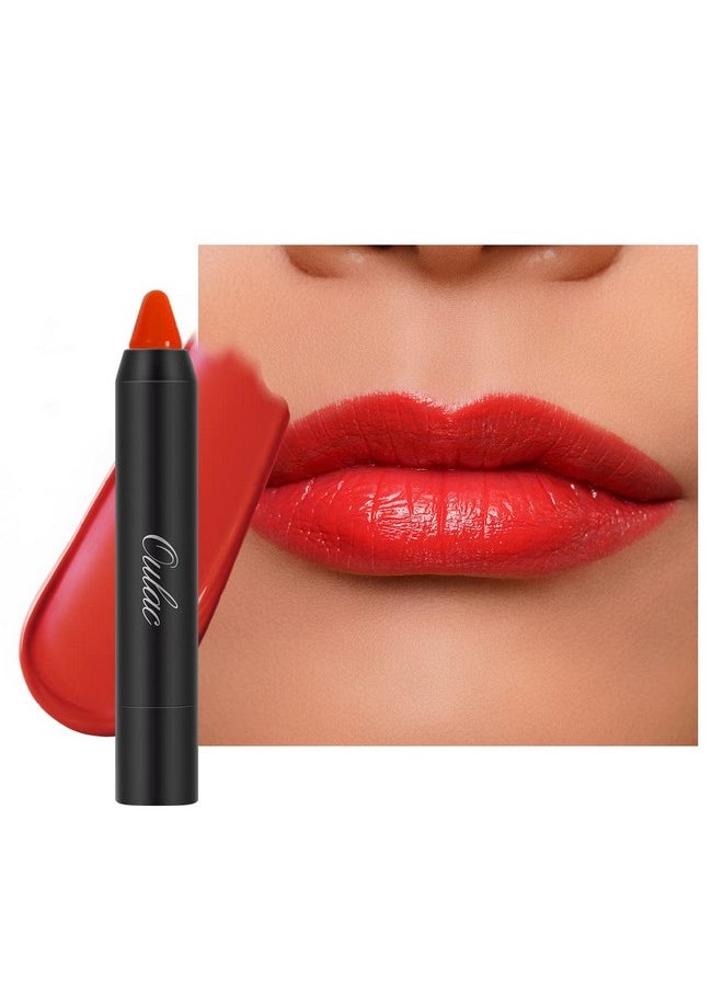 Oulac Coral Red Lipstick - Moisturising Lipstick Tinted Lip Balm For Dry Lips | Vibrant Bright Red Lip Crayon & Blush - Lip Colour And Cheeks Makeup | 2.48G, Bloom Bloom (03)  - Image 1