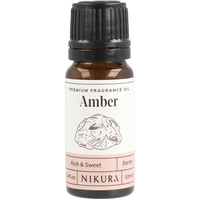 AMBER FRAGRANCE OIL - 10ML | PERFECT FOR SOAP MAKING, CANDLE MAKING, WAX MELTS, DIFFUSER | GREAT FOR USE IN BATH BOMBS, PERFUME OIL, PERFUME SCENTS, POTPOURRI | VEGAN & UK MADE