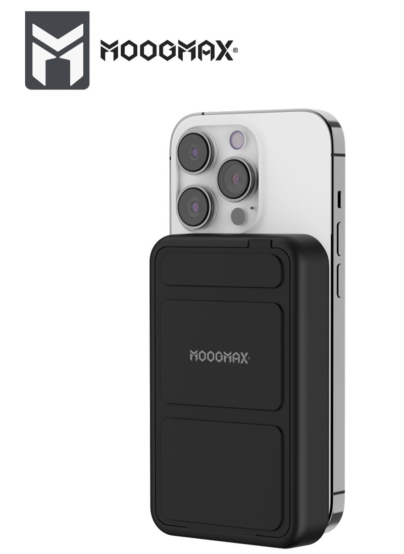 MOOGMAX - 4-in-1 Snap Power Bank with 10000mAh Capacity - Multi-functional Portable Charger for Fast Charging on the Go, Portable Charger, Type-C Charger, Wireless Charger, Power Bank, Wireless Power Bank, Small Power Bank, Powerful Power Bank, Joy Power Bank. - Image 1