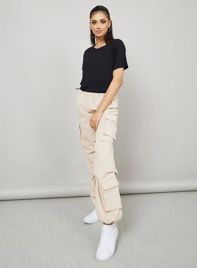 Styli Regular Fit Viscose Lycra V Neck T-Shirt