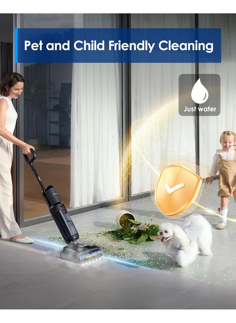 Tineco مكنسة بخارية لاسلكية رطبة وجافة Tineco Floor One S7 Stretch، 320℉ HyperSteam، تصميم مضاد للتشابك، FlashDry للتنظيف الذاتي، مدة تشغيل تصل إلى 75 دقيقة - Image 4