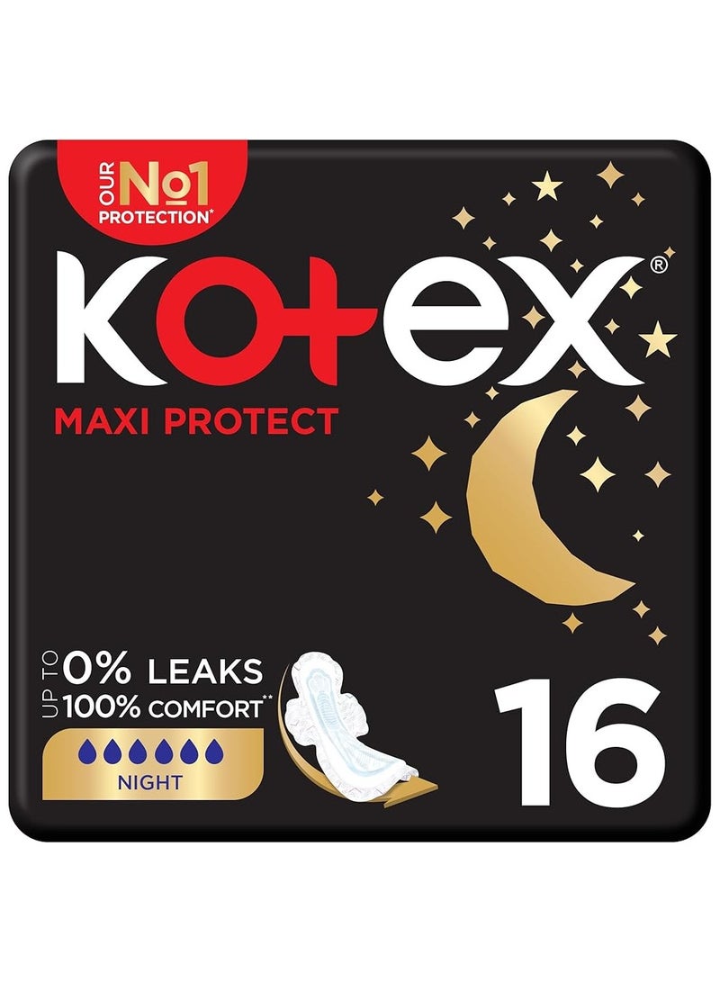 كوتكس 16 قطعة من وسادات Maxi Protect السميكة - حماية ليلية بأجنحة آمنة!