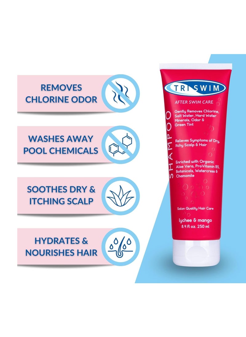 Triswim Chlorine Removal Hair Care Bundle after Swim Care Shampoo and Moisturizing Conditioner Anti Chlorine Hair Protection For Swimmers Removes Green Tint Vegan and Cruelty Free 251 plus 251 ml  - Image 3
