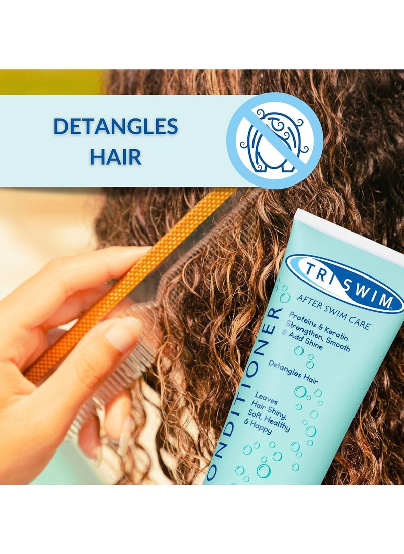 Triswim Chlorine Removal Hair Care Bundle after Swim Care Shampoo and Moisturizing Conditioner Anti Chlorine Hair Protection For Swimmers Removes Green Tint Vegan and Cruelty Free 251 plus 251 ml  - Image 4