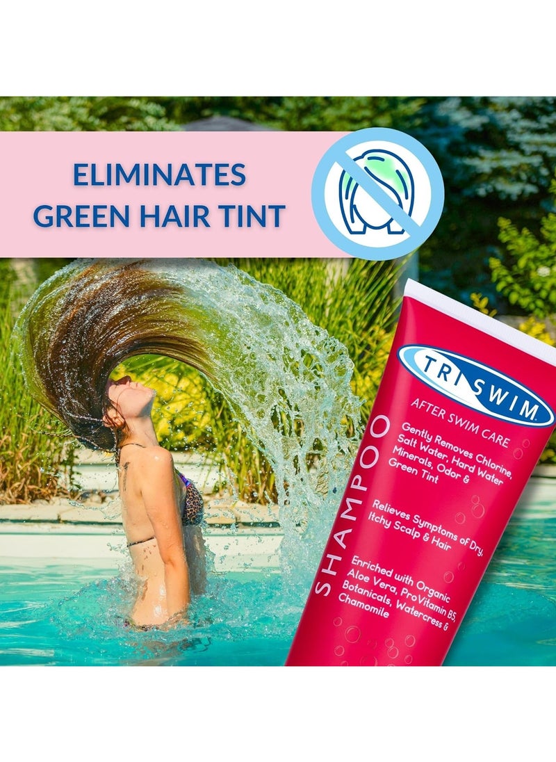 Triswim Chlorine Removal Hair Care Bundle after Swim Care Shampoo and Moisturizing Conditioner Anti Chlorine Hair Protection For Swimmers Removes Green Tint Vegan and Cruelty Free 251 plus 251 ml  - Image 5