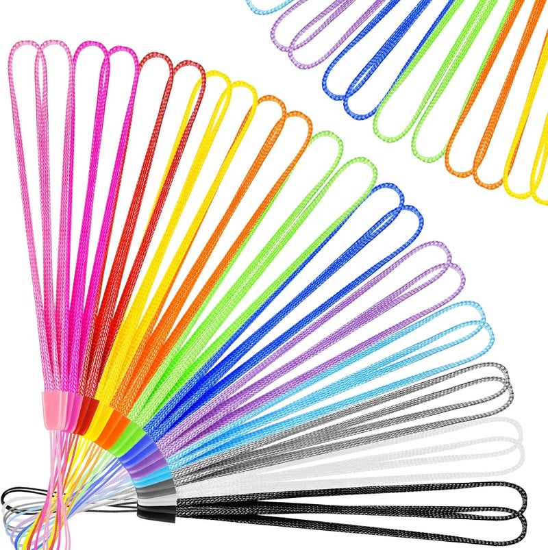 Shappy 100 Pcs Hand Wrist Strap Lanyard 7inch Nylon String for USB Flash Drive Cell Phone Camera Keychain ID Badge HolderMulticolor - Image 1