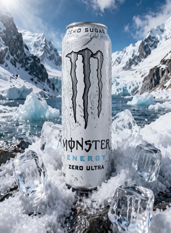 Monster Energy Zero Ultra White Drink (Pack of 3) 500ml By COUGAR | Zero Sugar Refreshing Energy Beverage | Light Flavor with Smooth Taste | Carbonated Energy Drink for Focus & Performance | Ready to Drink Can for Daily Boost – (Imported-USA) - Image 2
