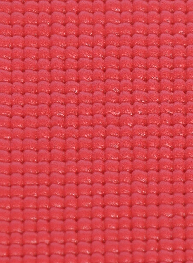 OBSESSIONS Anti-Slip PVC Solid Yoga Mat with Carrying Strap (L)173 X (W)61cm, Red - Image 5