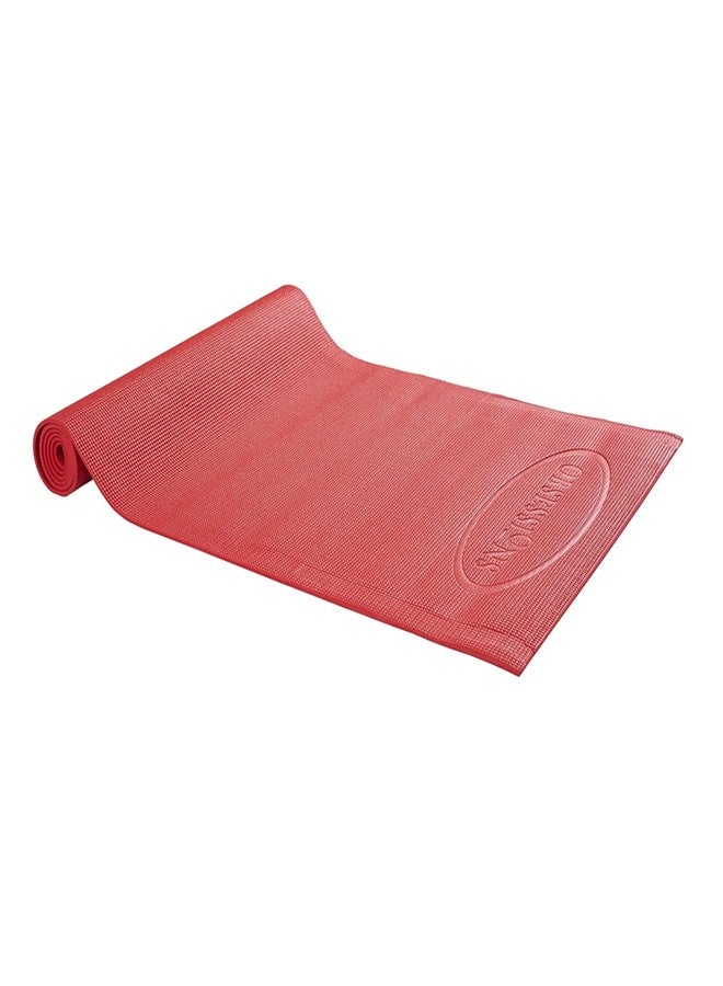 OBSESSIONS Anti-Slip PVC Solid Yoga Mat with Carrying Strap (L)173 X (W)61cm, Red - Image 2