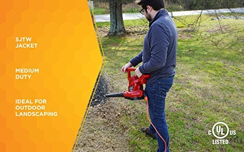 Woods Light Duty Extension Cord, 50Ft, 16 Gauge, 3 Conductor, General Purpose Cord, SJTW, Orange, 0268 - Image 5