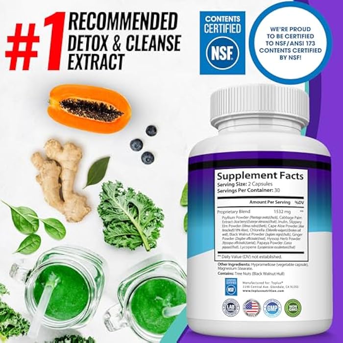 Toplux Keto Detox Pills Advanced Cleansing Extract – 1532 Mg Natural Acai Colon Cleanser Formula, Flush Toxins & Excess Waste, for Men Women, 60 Capsules, Supplement - Image 3