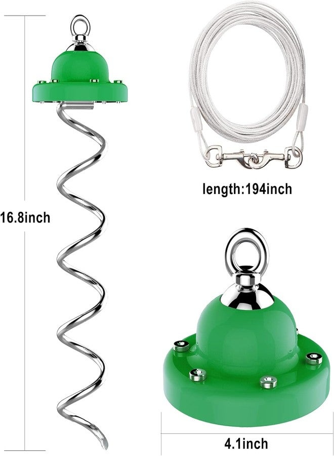 Eurmax USA 360° Swivel Pet Dog Tie Out Stake Bonus 17FT Dog Tie Out Cable Dog Anchor Heavy Duty Dog Yard Stake Rust Proof Anchor Dog Tether （Green） - Image 3