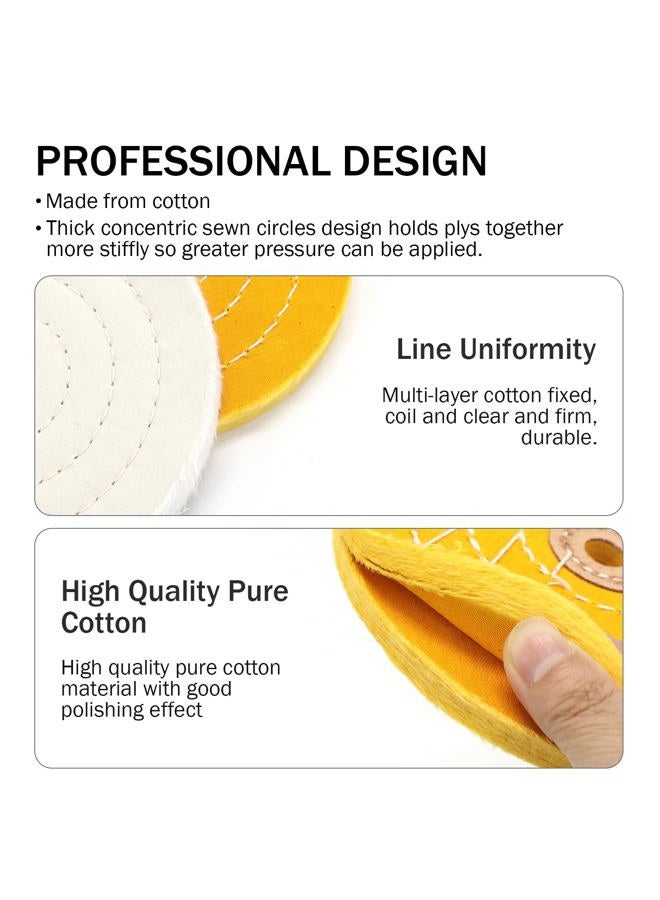 SCOTTCHEN 8inch Buffing Polishing Wheels 5/8" Arbor Hole,Soft/Fine/Medium for Bench Grinder-3PCS,with Buffing Polishing Cutting Compounds 7.4 Oz.Kit,with 2 Pack Non-Woven Bandage Wrap - Image 3