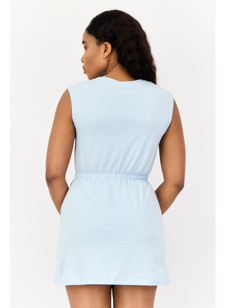 ONLY Women Plain Mini Dress, Light Blue  - Image 3
