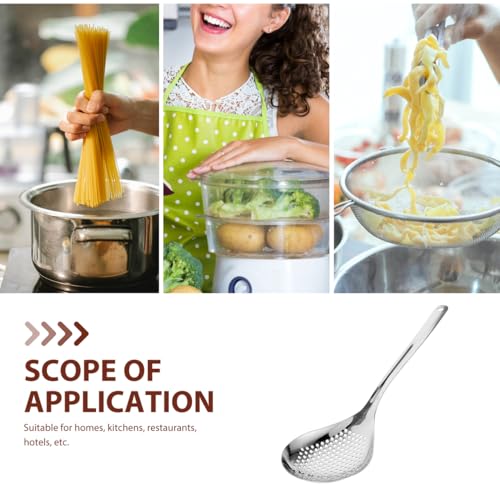 DOITOOL Stainless Steel Slotted Spoon - Heavy Duty Skimmer for Cooking Frying and Oil Straining Ideal Kitchen Utensil for Home and Restaurant Use - Image 4