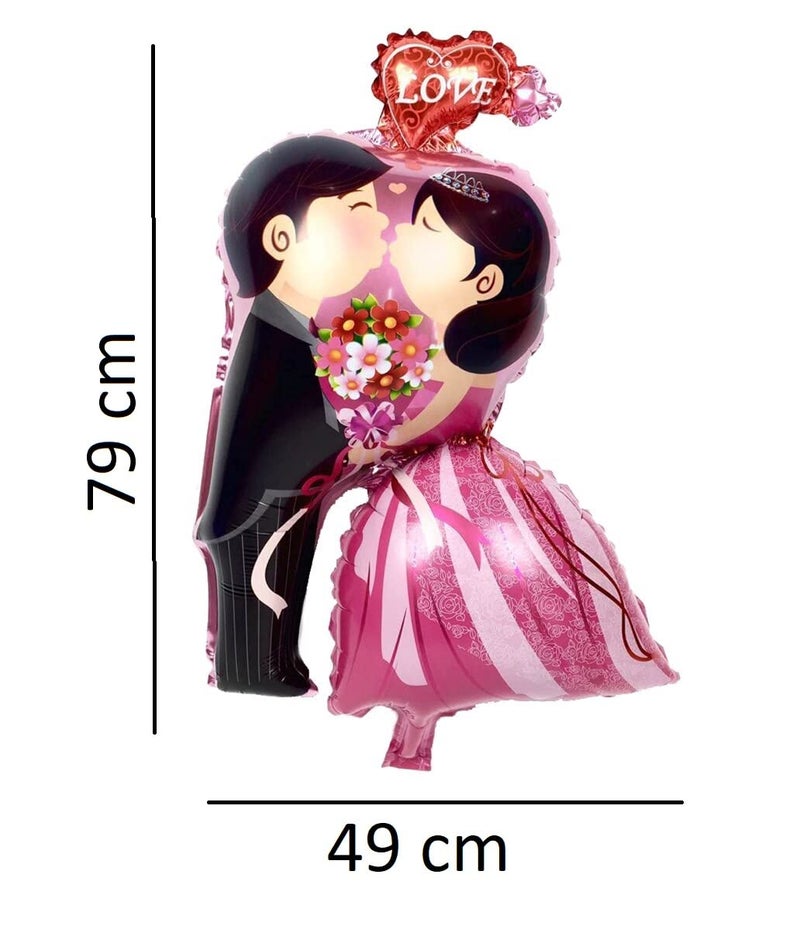 Krisah Wedding Venue, Engagement, Hearts Foil with Kissing Couple Balloon Pack of 2 - Image 2
