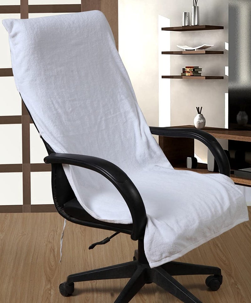 AYUS Cotton Solid Luxury Premium Super Soft Office Chair Towel with Tie Knot 600 GSM - (Pack of 1, White)(36 X 72 in Inches) - Image 2