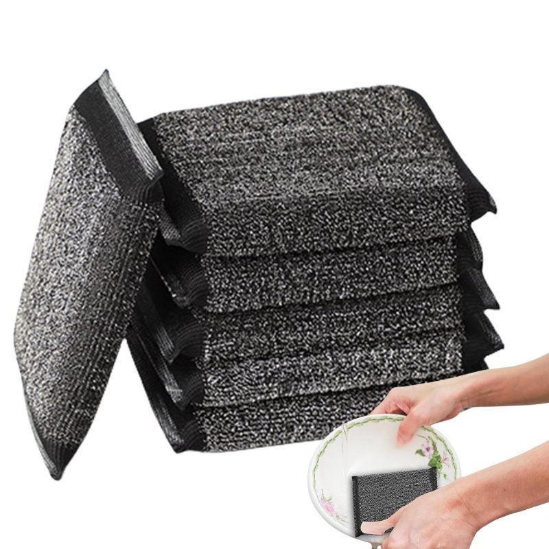 Stainless Steel Cleaning Ball Set, Black (6PCS) - Image 1