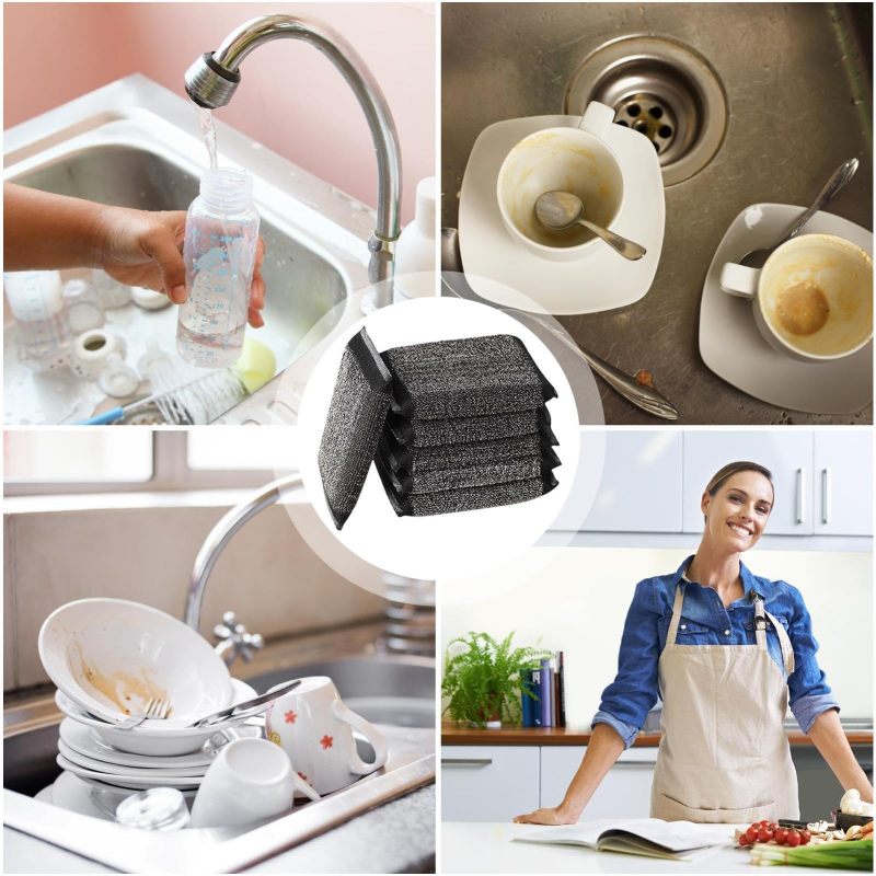 Stainless Steel Cleaning Ball Set, Black (6PCS) - Image 5